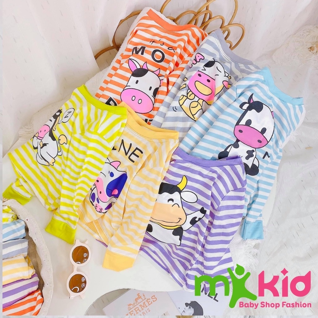 Bộ Thu Đông Cho Bé  Bộ Cotton Dài Tay Minky Mom Cho Bé Trai Bé Gái Với Các Hình Thú Siêu Dễ Thương