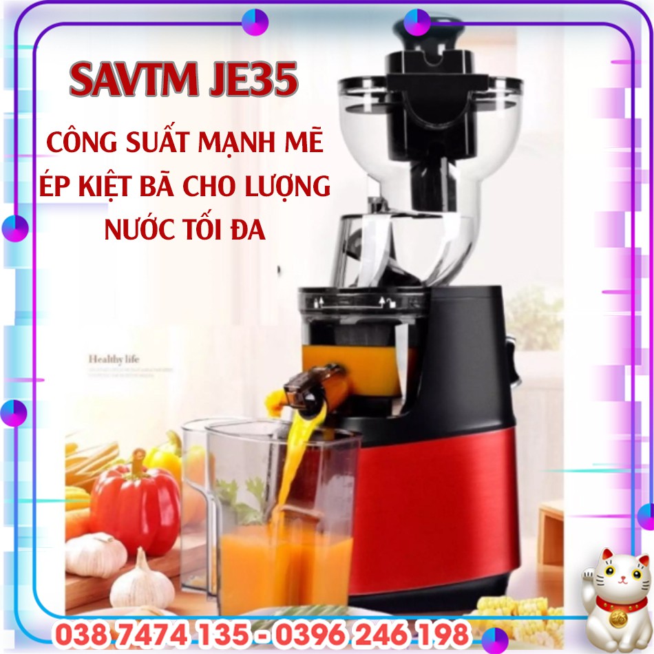 Máy ép trái cây nguyên quả SAVTM JE35/ JE31/ JE07 - Máy ép chậm công nghiệp ép sạch kiệt bã (BẢO HÀNH 12 THÁNG)