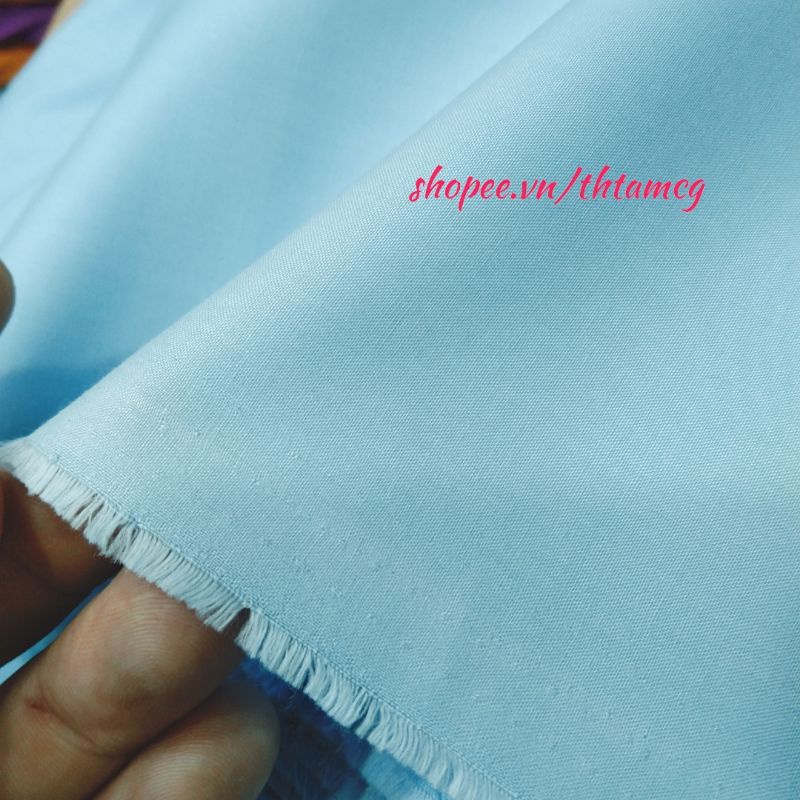 Vải May Áo Sơ Mi Màu Xanh Da Trời / Xanh Biển Nhạt Kate Silk Mỹ USA 9009