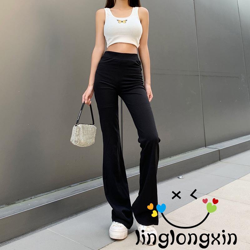 Quần Dài Ống Loe 2 Dây Màu Sắc Thời Trang Cho Nữ