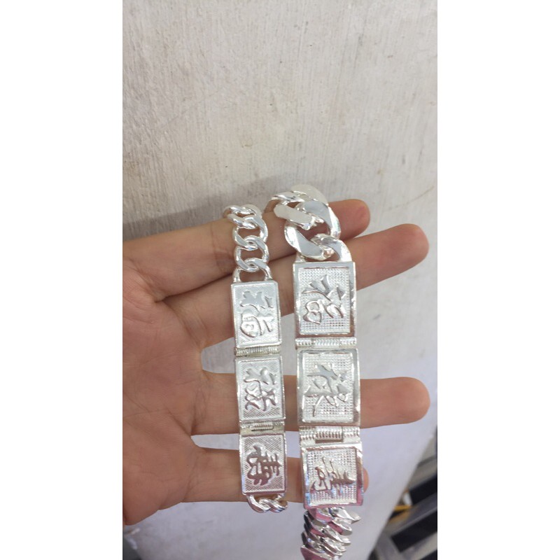 Lắc tay nam bạc ta hàng nét