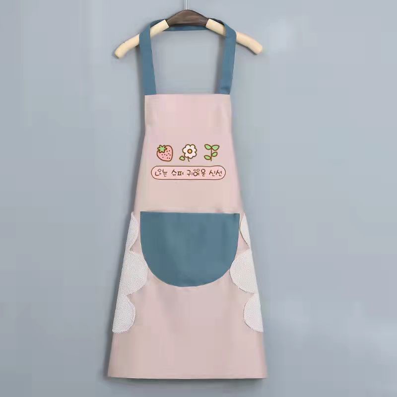 Tạp Dề Nấu Ăn,Tạp Dề Pha Chế Phong Cách Hàn Quốc Tạp Dề Chống Nước Cao Cấp Có Khăn Lâu 2 Bên
