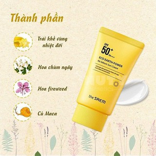 Kem Chống Nắng Dưỡng Ẩm Nhẹ Dịu The Saem Eco Earth Light Sun Cream SPF50+/PA++++