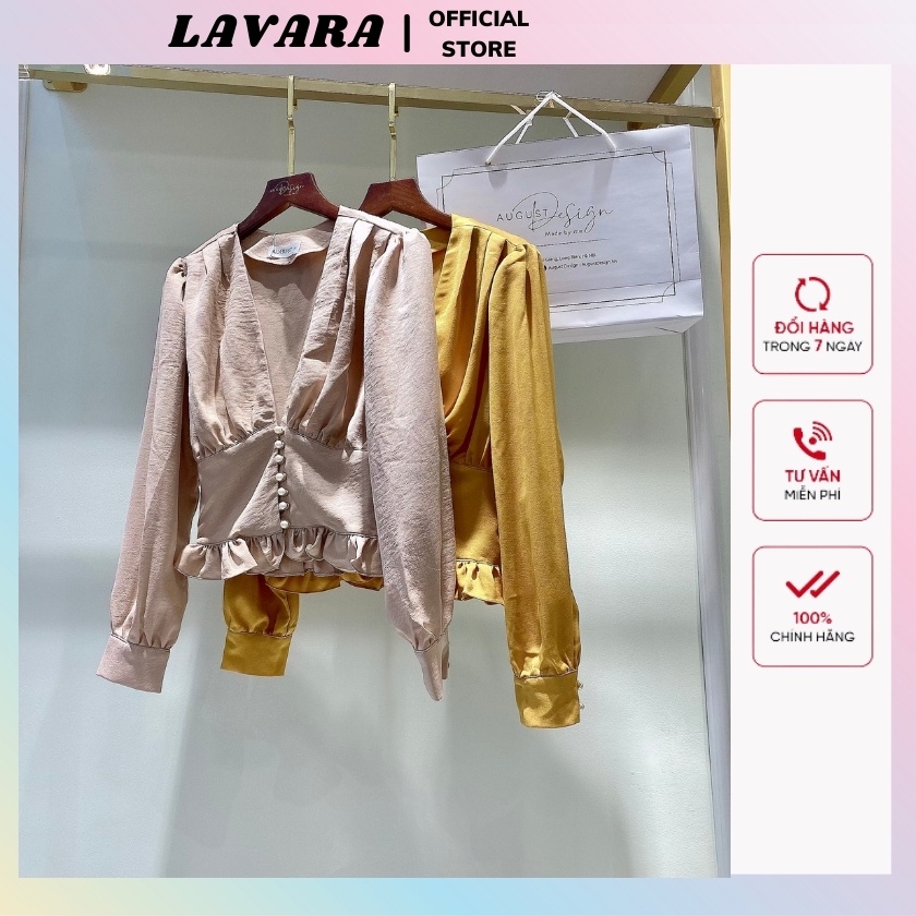 Aó sơ mi nữ dài tay công sở đi làm , đi chơi LAVARA SM08