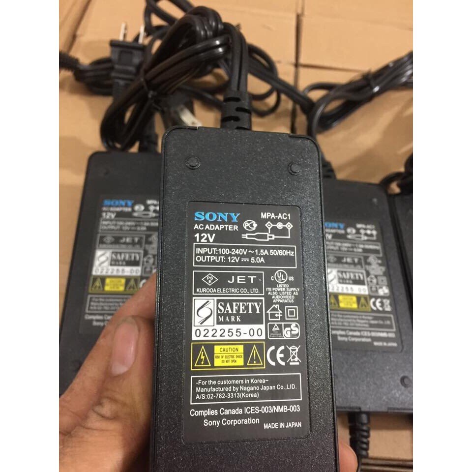 Adapter nguồn sony 12V 5A MPA-AC1, hàng nhật xịn, bảo hàng 12 tháng.