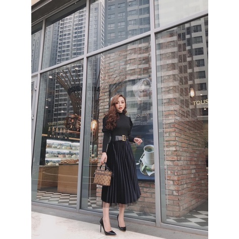 Chân váy nhung dập li 2 lớp quảng châu  mặc 2 mặt,chân váy quốc dân 4 mùa-MAI THỎ SHOP-