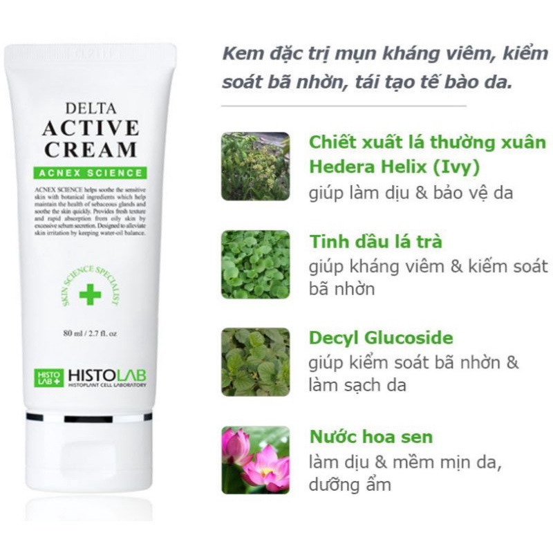 Kem dùng cho da mụn và kiểm soát bã nhờn - Delta Active