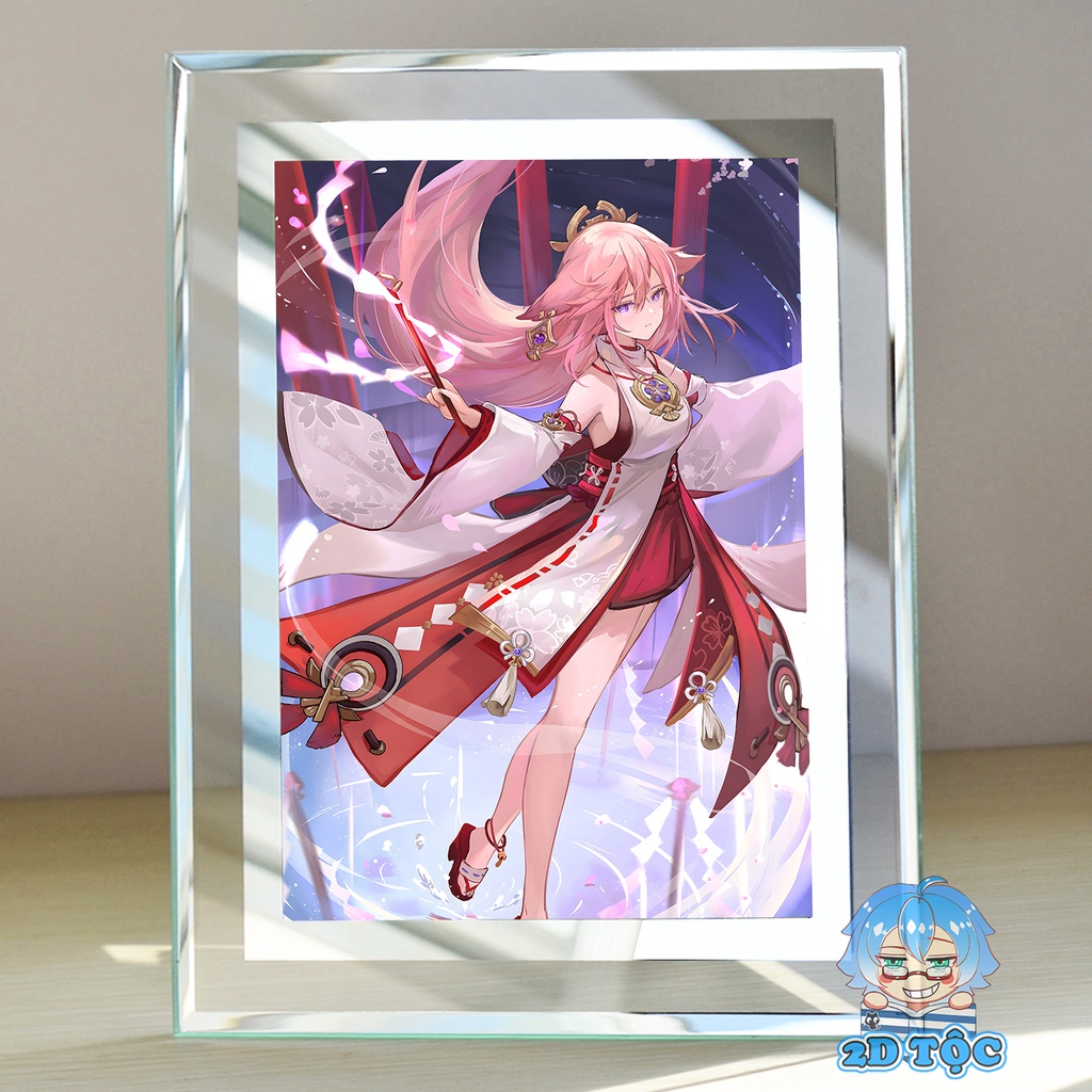 Khung kính Yae Miko (5) Game Genshin Impact - để bàn by 2D Tộc Shop