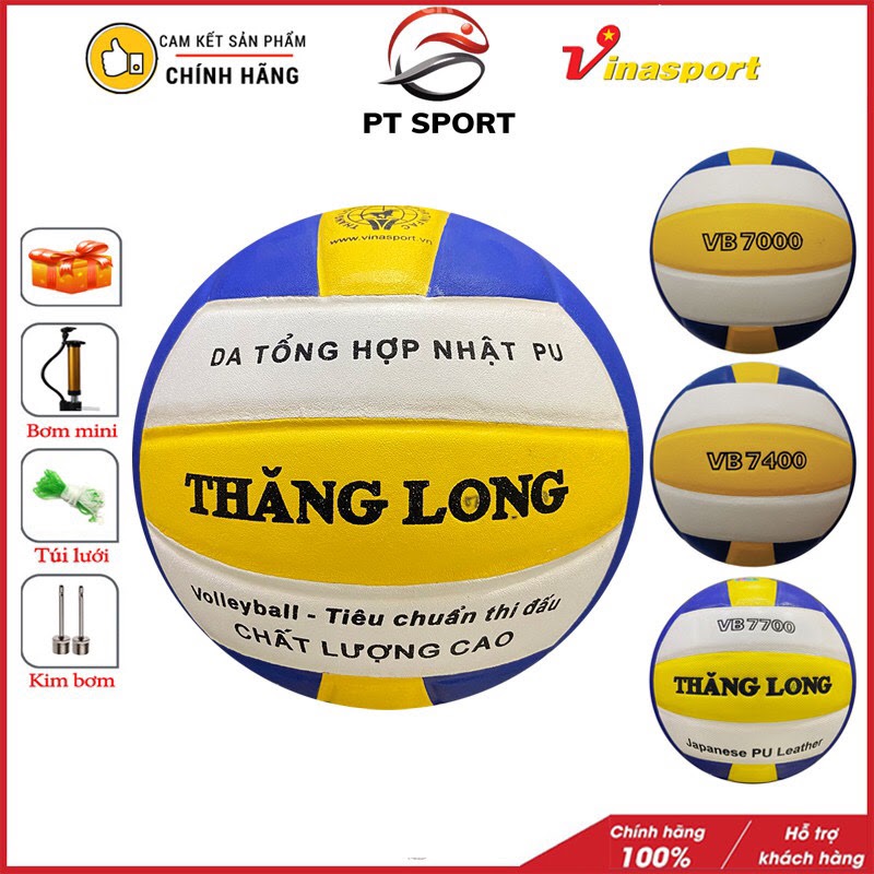 Bóng chuyền Thăng Long da Nhật VB 7000 (Tiêu Chuẩn Thi Đấu_Hàng Chính Hãng) - tặng túi lưới đựng bóng + kim bơm