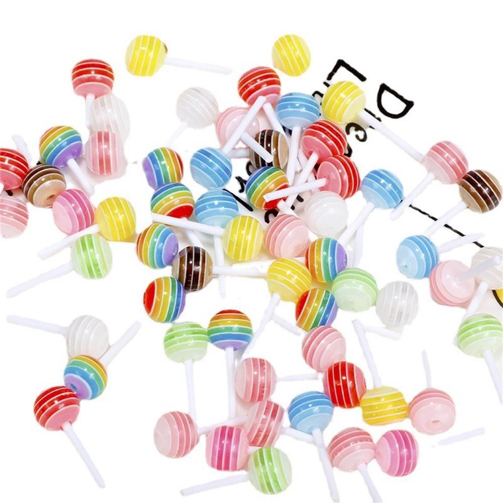 Set 20 Phụ Kiện Trang Trí Móng Acrylic Hình Kẹo Mút DIY