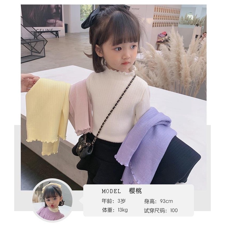 Áo Thun Lót Lông Cừu Dày Dặn Màu Trơn Thời Trang Thu Đông Mới 2020 Dành Cho Bé Gái