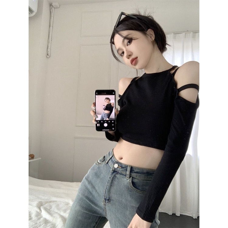 Áo thun COZOKC tay dài hở vai thời trang dành cho nữ