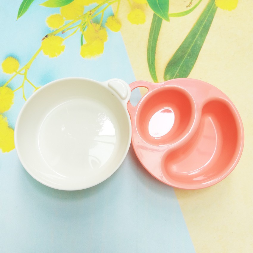 Bát ăn dặm cho bé bộ chén khay chia ngăn kiểu Nhật nhựa cao cấp an toàn 2X MART