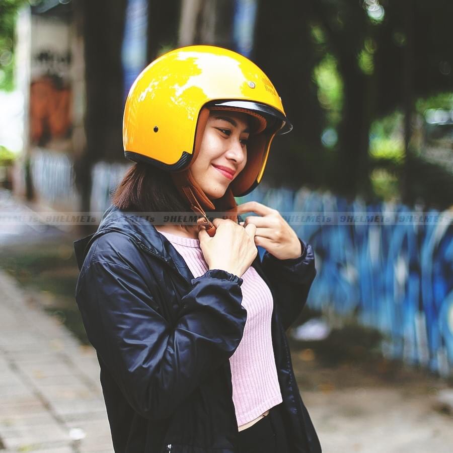 NÓN 3/4 ROYAL M20C - VÀNG CAM