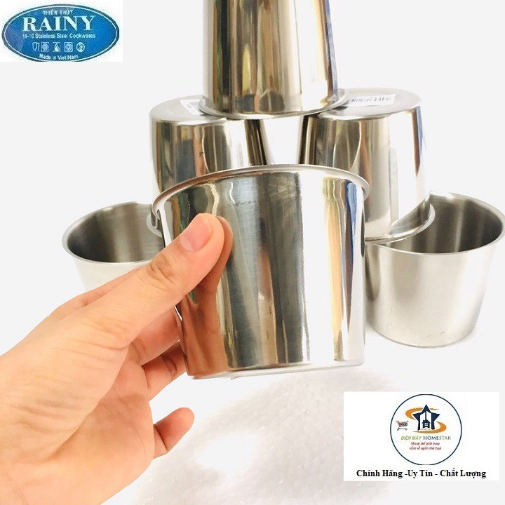 Bộ 10 ly làm đá inox Rainy từ 7cm đến 10cm