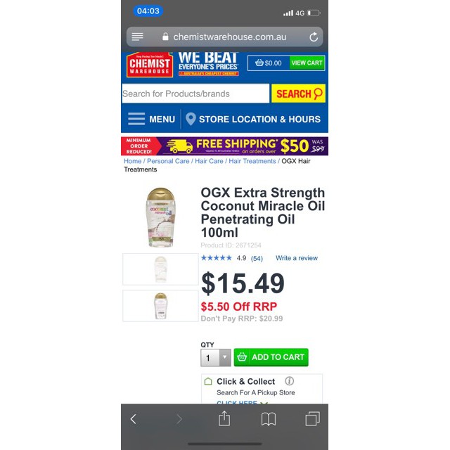 Tinh dầu dưỡng tóc OGX Coconut Miracle Oil