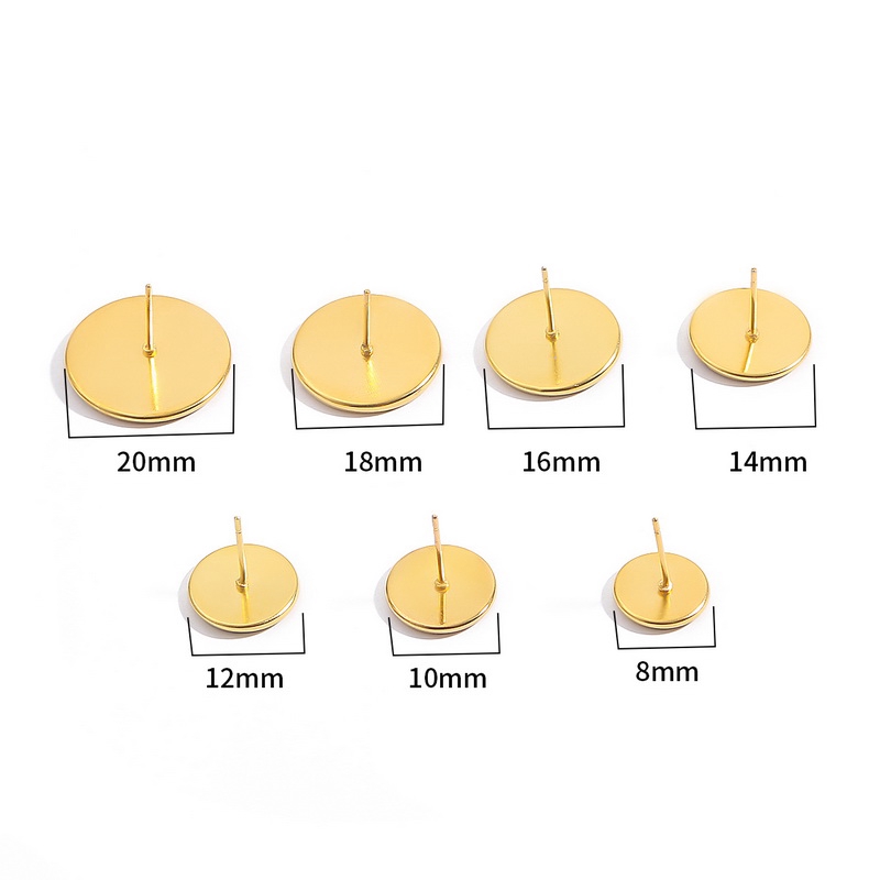 Set 10 đế sắt không gỉ 8 10 12 14 16 18 20 mm làm trang sức/bông tai chuyên dụng