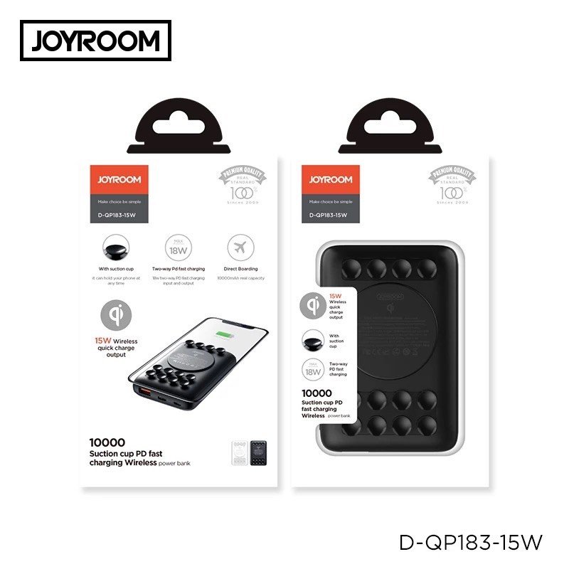 Pin Dự Phòng Joyroom Kiêm Sạc Hút Không Dây PD/QC3.0 10000mAh D-QP183