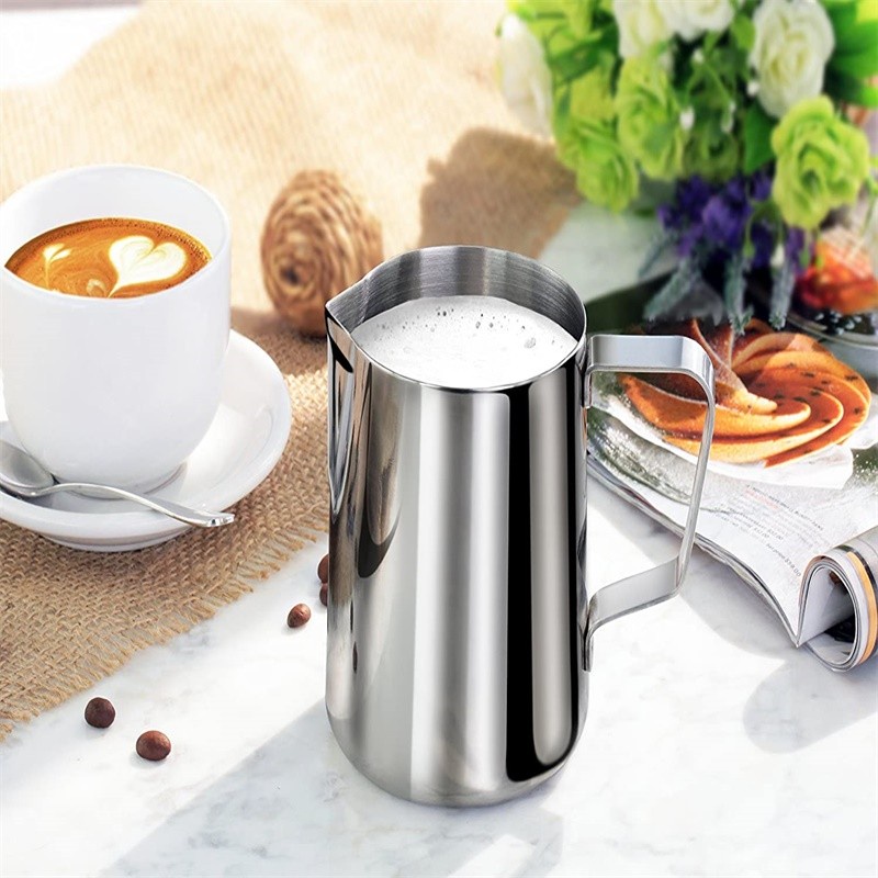 Ca Tạo Bọt Cafe - Ca Đánh Sữa Bằng Inox 100% Dung Tích 350/600ml ( Có Chia Vạch )