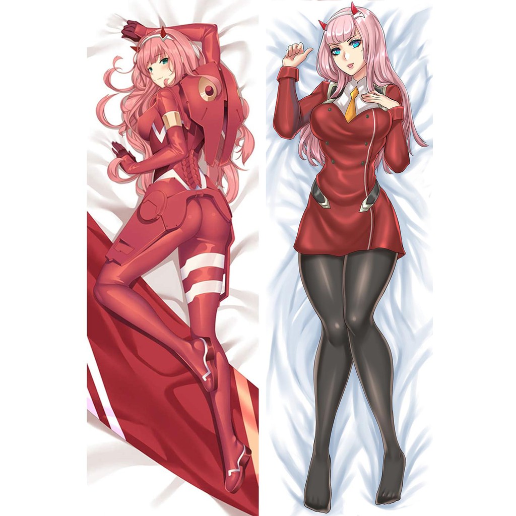 Gối ôm dài anime zero two in 2 mặt (Tặng 1 poster hoặc 1 huy hiệu)