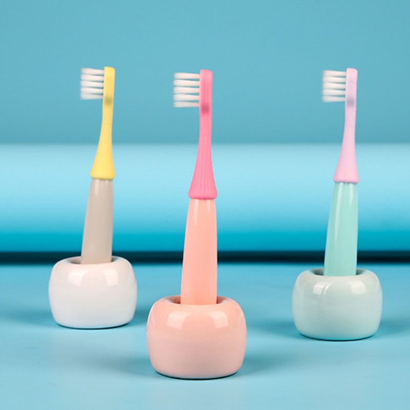 3 bàn chải đánh răng đầu silicon mềm mại cho trẻ em 2-8 tuổi