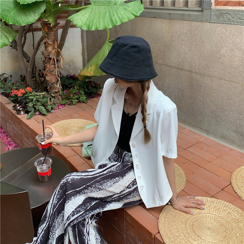 Áo Vest Blazer Ngắn tay Form rộng Sang trọng Ulzzang Hàn Quốc Thời trang