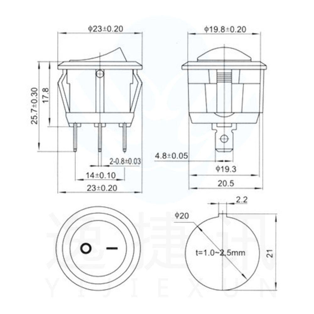 LANSEL Set 10 Công Tắc Bật Tắt 3 Chấu ON-OFF KCD1-105