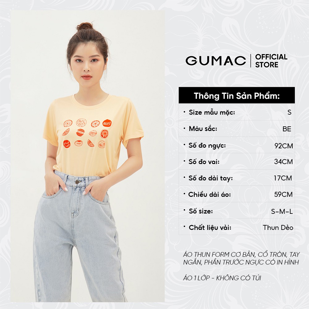 [Mã WABRGU100 giảm 15% đơn 249K tối đa 100k] Áo thun in hình tròn ATB355 thiết kế basic trẻ trung GUMAC | BigBuy360 - bigbuy360.vn