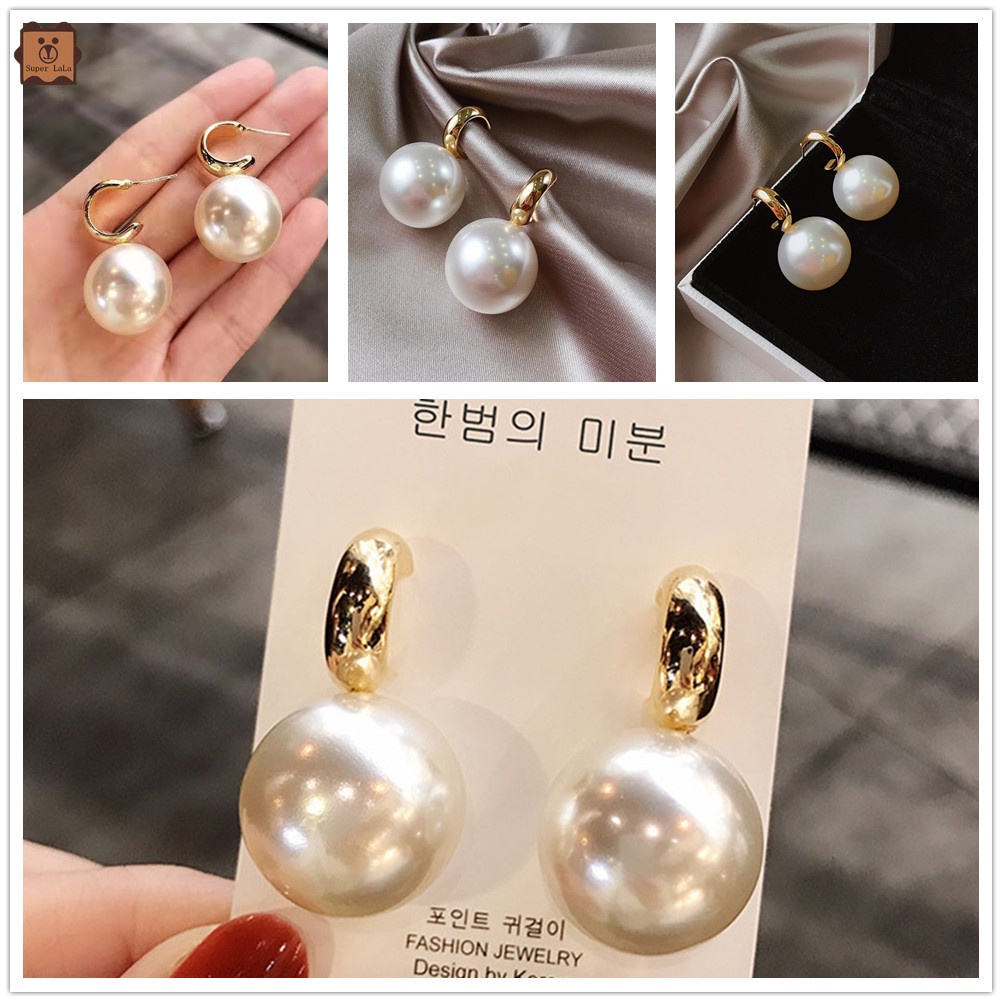 Khuyên tai bạc đính ngọc trai đơn giản cá tính hàng mới dành cho bạn nữ