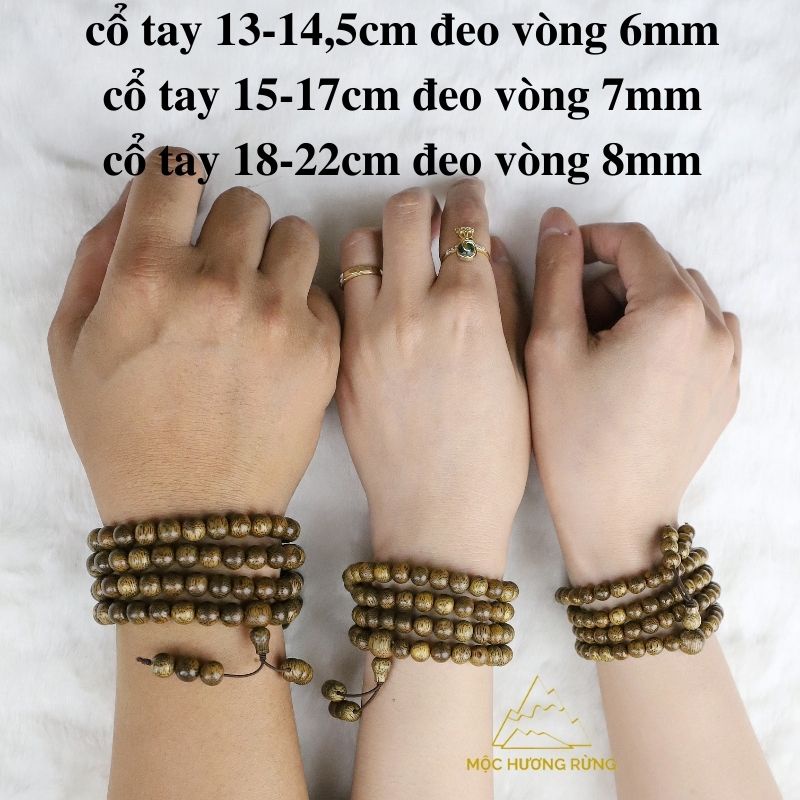 Vòng tay trầm hương chuỗi tràng hạt 108 hạt cho nam và nữ size 6-7-8mm_ mochuongrung_888