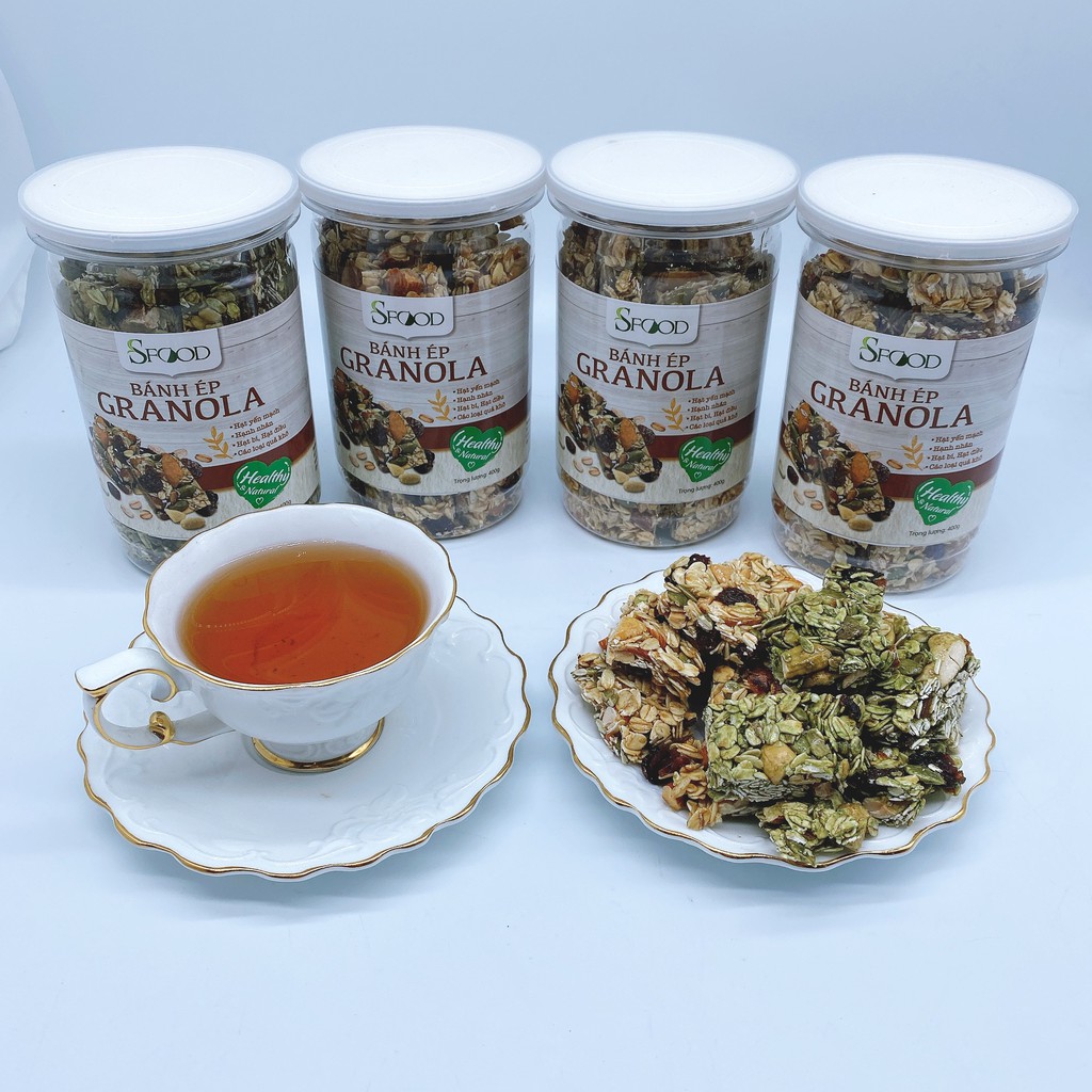 Granola SFOOD 400gram, bánh ép Granola, thơm, giòn, healthy hỗ trợ giảm cân