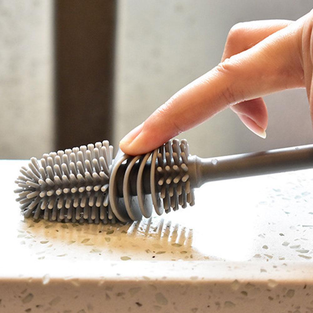 1 cọ silicone cán dài dùng để vệ sinh chai lọ thủy tinh G6H8 G4Q2