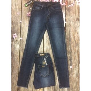 👑 Quần skinny jeans lưng cao lai tua