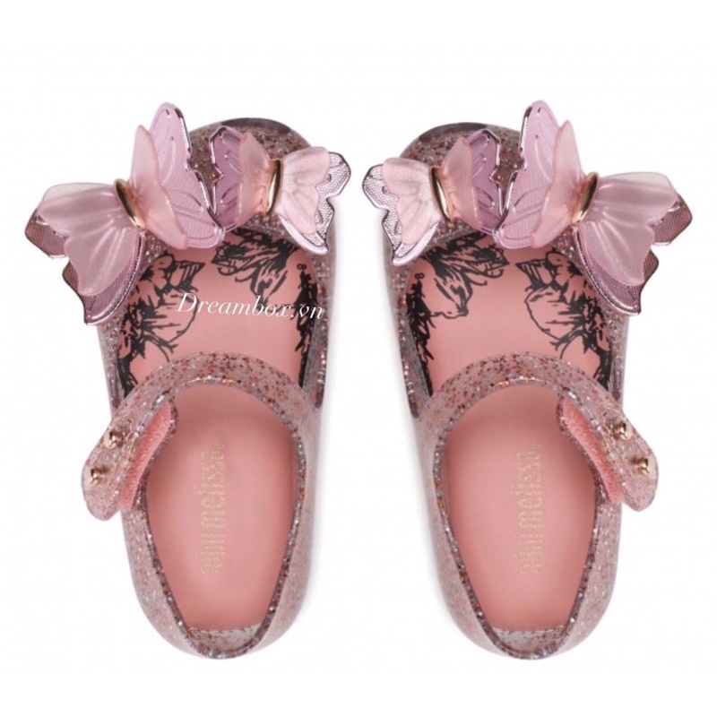 Giày thơm Mini Melissa Nơ hồng nhũ cho bé gái (Full tag box)
