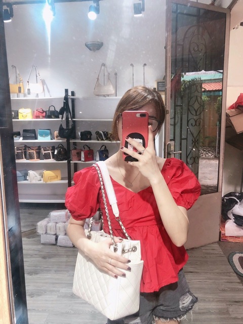 Túi công sở màu trắng size 24cm