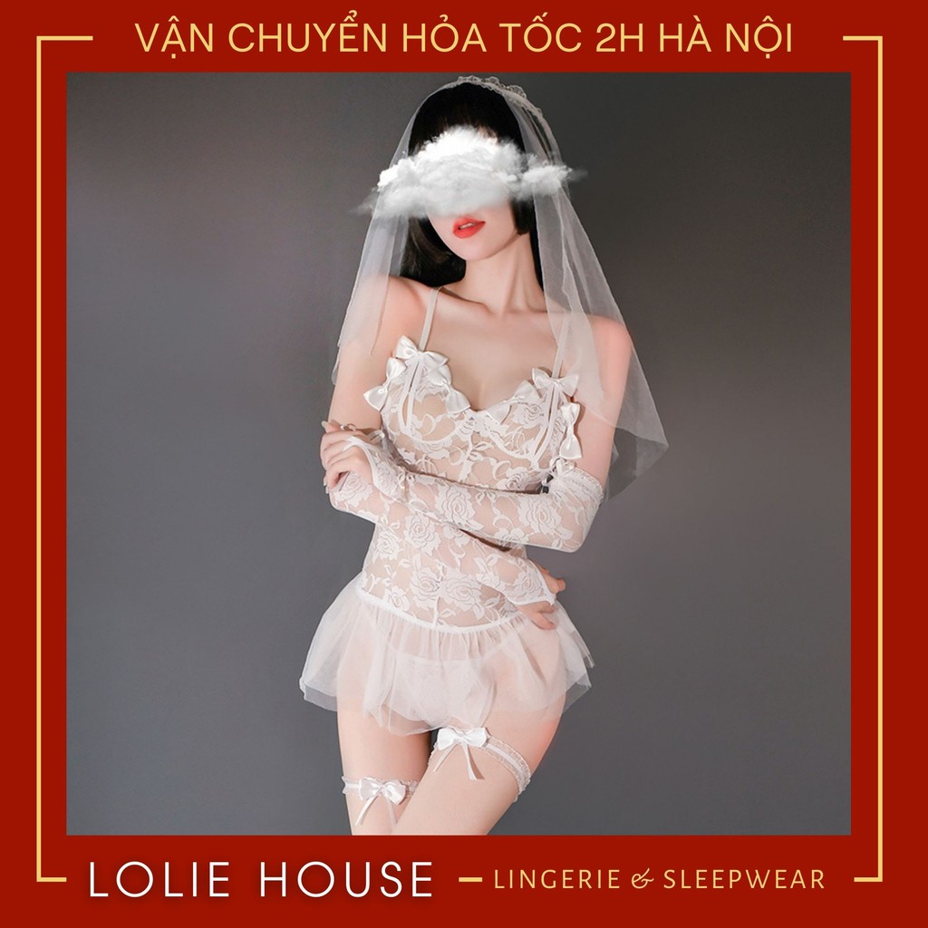 Cosplay Cô dâu - Set váy ngủ cosplay cô dâu 7 chi tiết LOLIE HOUSE - CP1