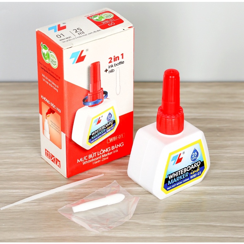 Chai mực bút lông bảng Thiên Long WBI-01 ( Xanh, Đỏ, Đen ) Thể Tích 25ml