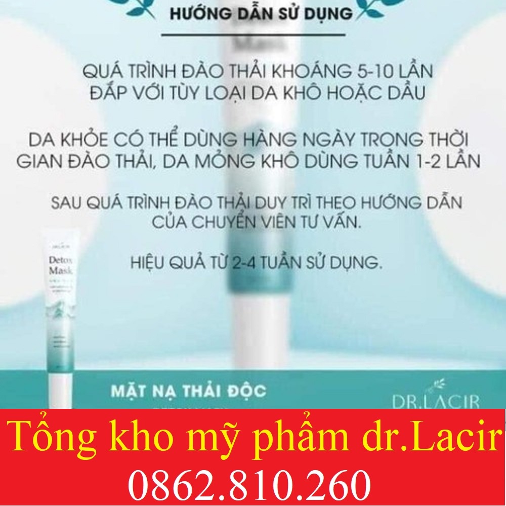 Mặt Nạ Thải Độc Detox Mask Drlacir- DR LACIR Hộp 20gram,Giúp thải độc da,làm sạch độc tố dưới da,giảm kích ứng