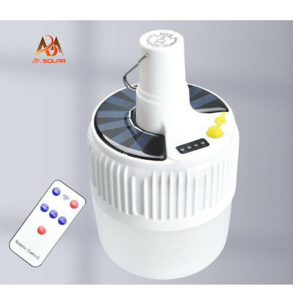 Đèn Tích Điện Năng Lượng Mặt Trời 100W Bóng Buld, Có Điều Khiển Từ Xa Và Cáp Sạc Điện 220v - ABM Solar