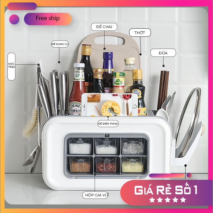 Kệ Đựng Gia Vị ⚡ 𝗙𝗥𝗘𝗘 𝗦𝗛𝗜𝗣 ⚡ Đồ Dùng Phòng Bếp Nhỏ Gọn, Tiện Lợi, Tiết Kiệm Tối Đa Không Gian màu sắc ngẫu nhiên | BigBuy360 - bigbuy360.vn