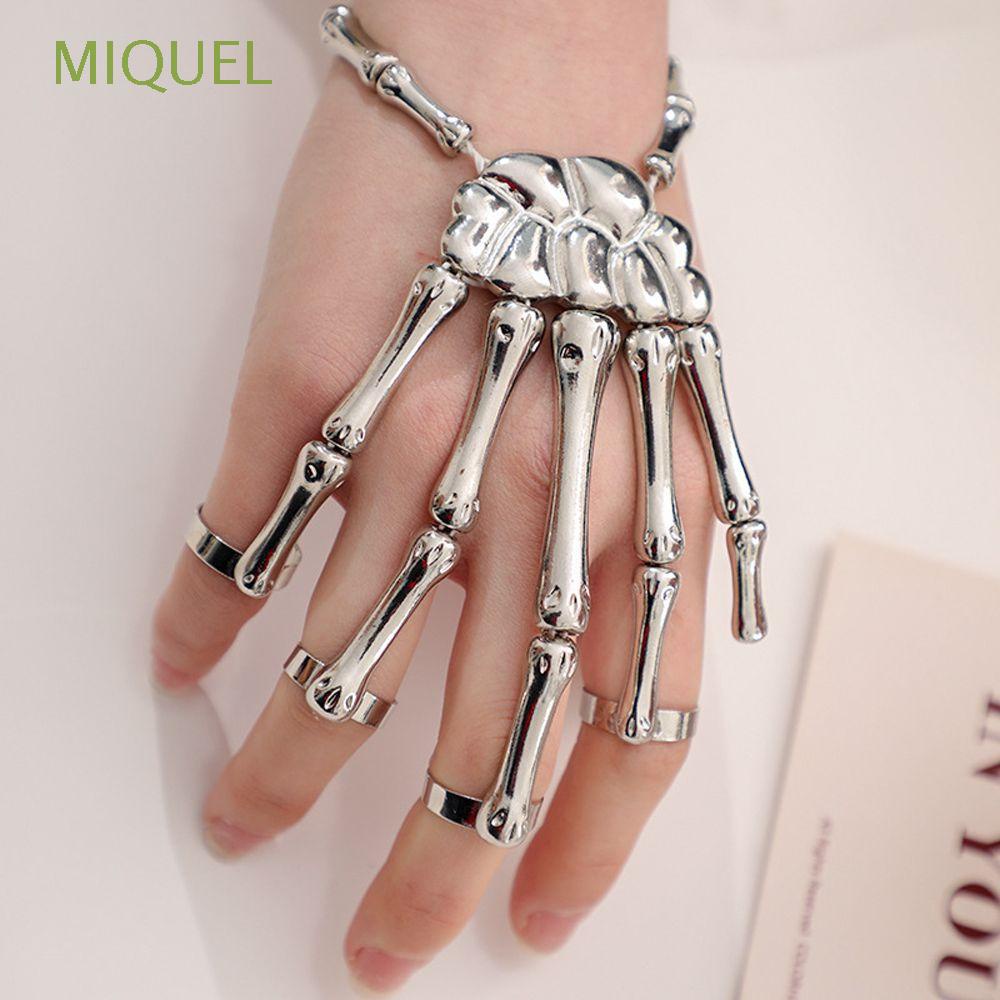 Vòng Tay Mặt Hình Bàn Tay Đầu Lâu Bằng Hợp Kim Phong Cách Halloween Đơn Giản Dành Cho Bé Trai Bé Gái
