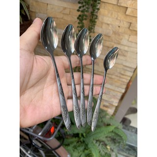 Thìa inox cán hoa văn S0019