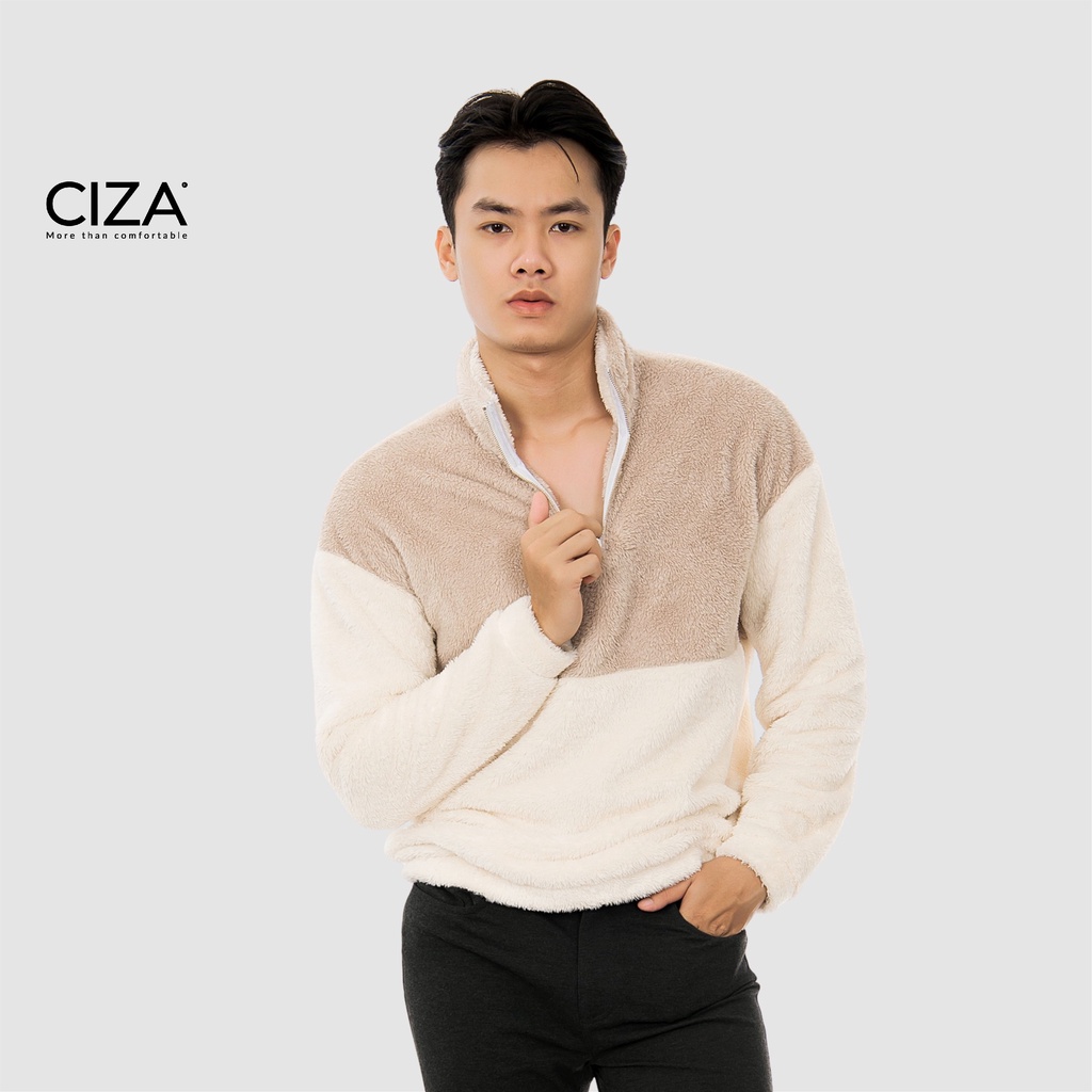 Áo khoác lông cừu dài tay nam CIZA cao cấp form Unisex siêu ấm thời trang mùa đông size S M L XL APDR05