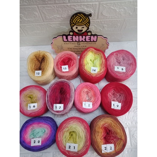 Sợi cotton pha chập loang Ombre