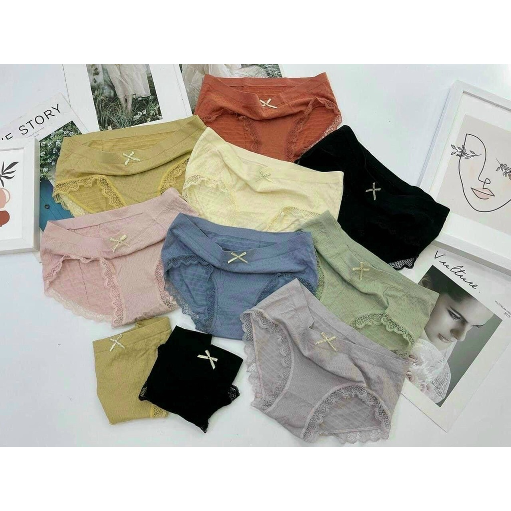 [Set 10] Quần lót nữ cotton kháng khuẩn thông hơi thoáng khí cao cấp viền ren co giãn 4 chiều LOẠI 1 MELY FASHION QL07