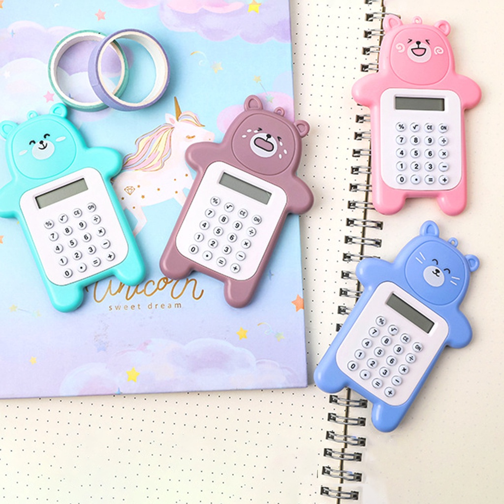 Máy Tính Bỏ Túi Mini 8 Chữ Số Hình Gấu Hoạt Hình Dễ Thương