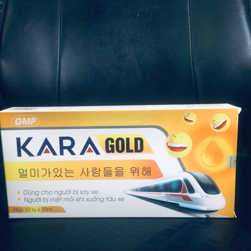 Kara Gold nước uống giảm say xe, giảm mệt mỏi khi đi tàu xe - hộp 10 lọ (20ml)