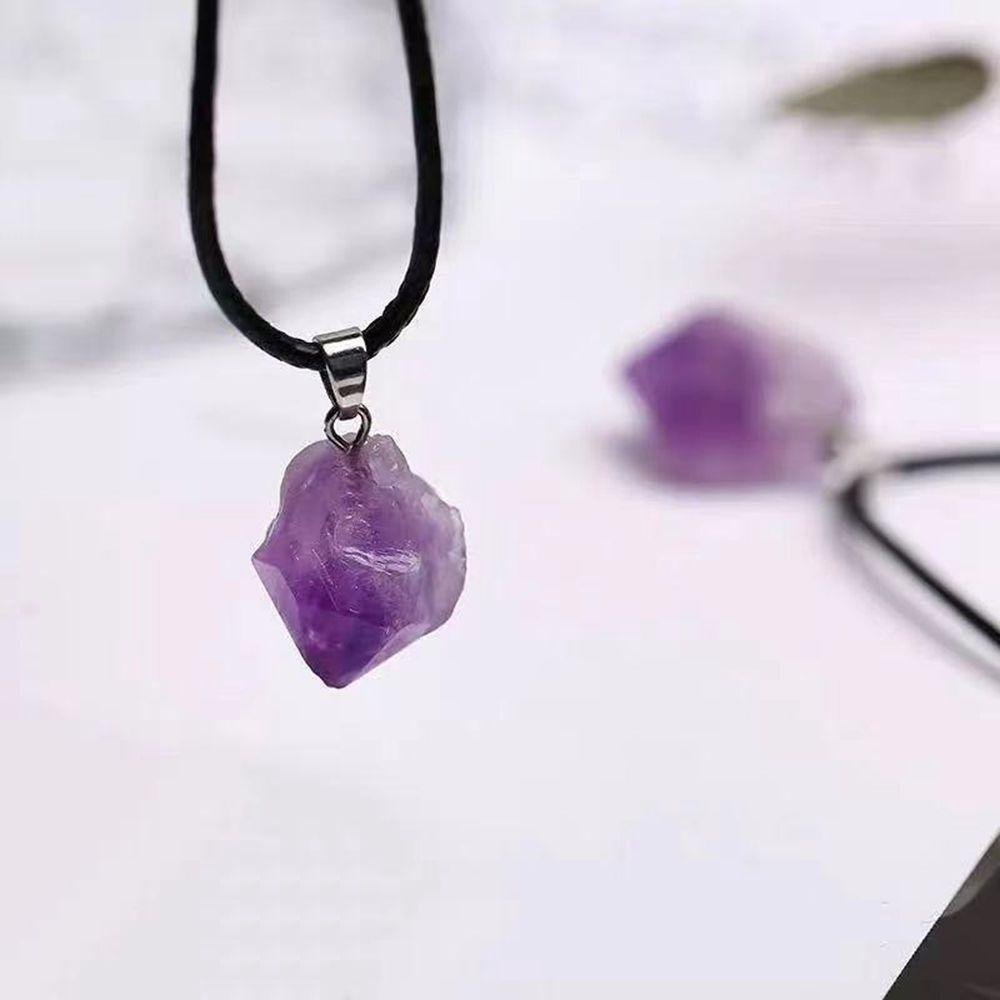 AROMA Vòng Cổ Dây Da Mặt Pha Lê Phong Cách Hàn Quốc Đơn Giản