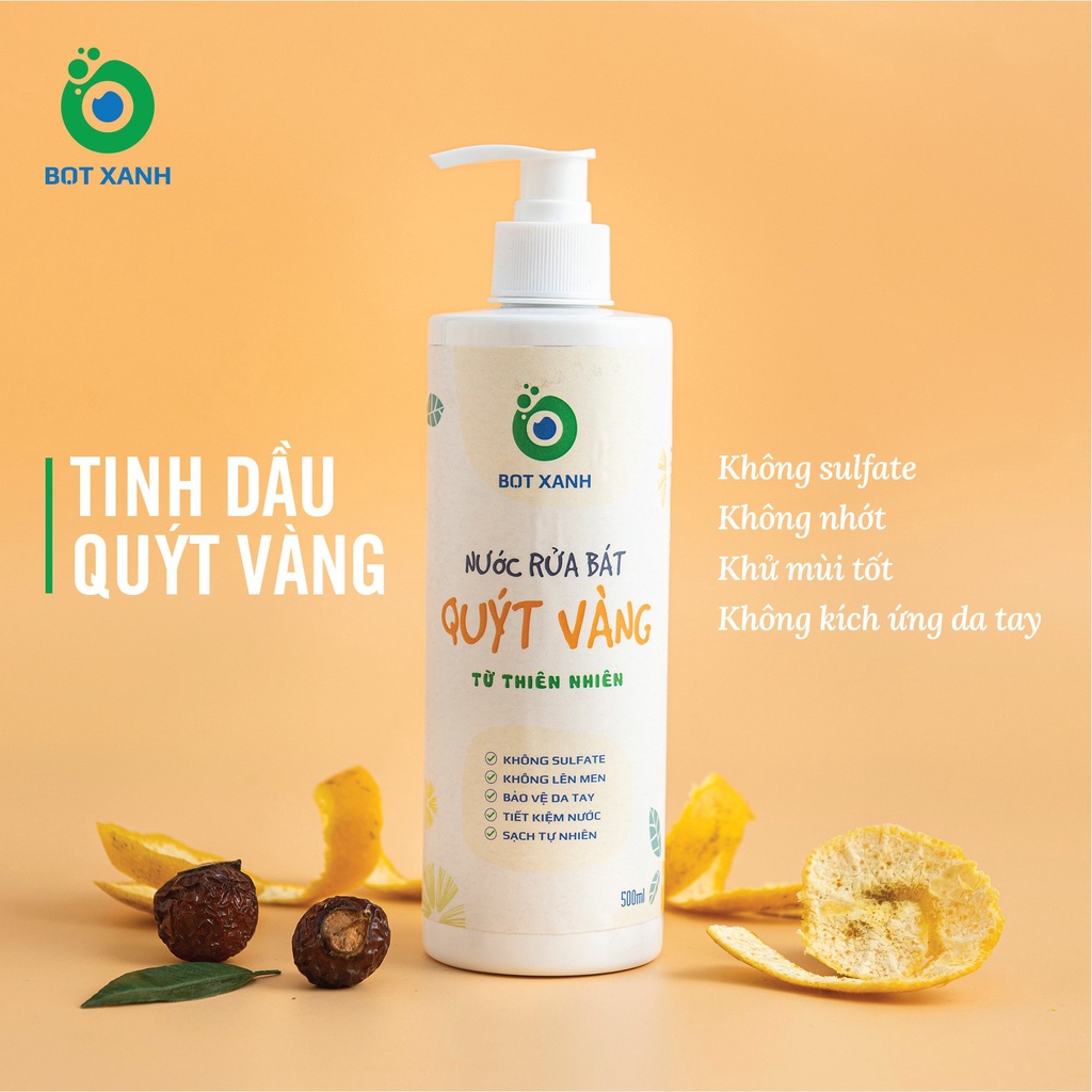 NƯỚC RỬA CHÉN HỮU CƠ QUÝT VÀNG 500ML - SẠCH AN TOÀN, THƠM TỰ NHIÊN