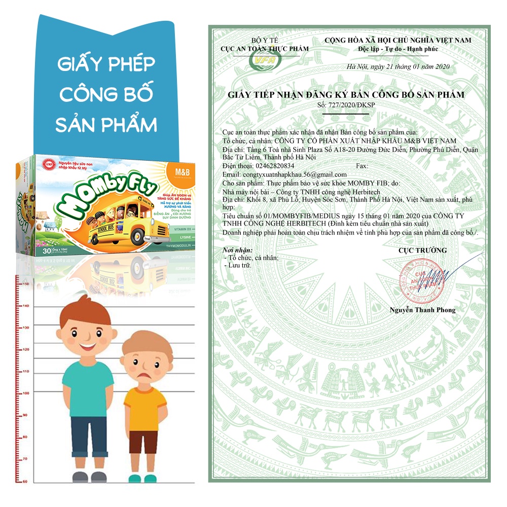 Siro ăn ngon tăng đề kháng Momby Fly dùng cho trẻ biếng ăn, tiêu hoá tốt